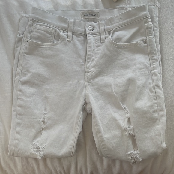 MWT Madewell 9” High Rise Skinny Crop Jeans in Pure White - Picture 3 of 3